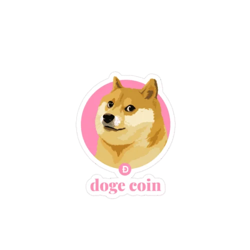 Doge Coin (pink) Sticker