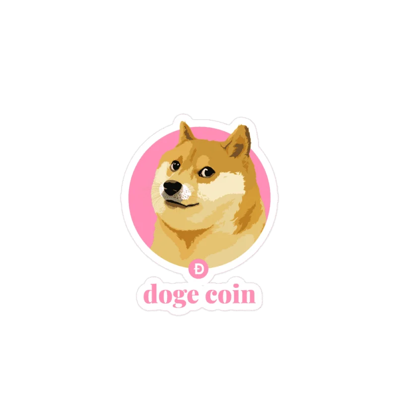 Doge Coin (pink) Sticker