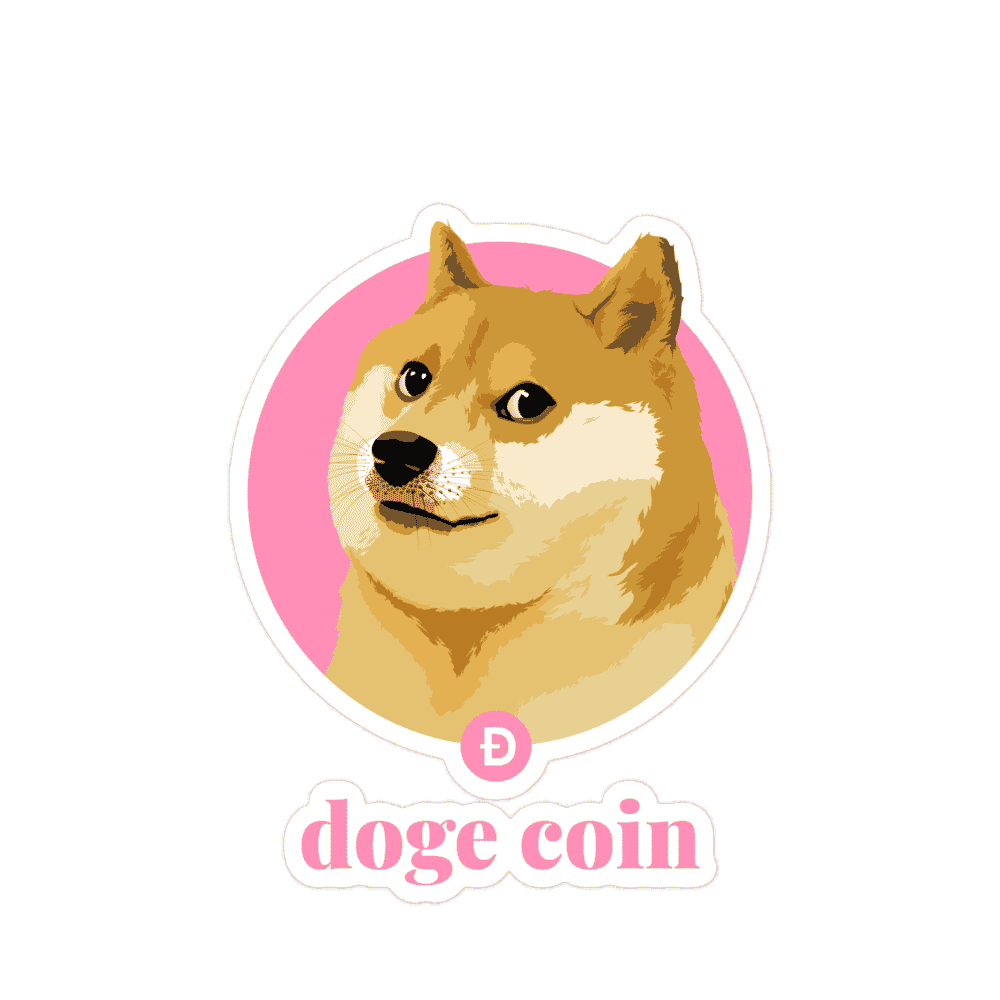 Doge Coin (pink) Sticker