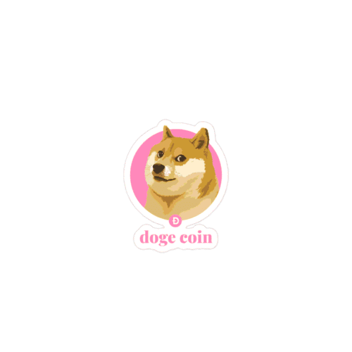 Doge Coin (pink) Sticker
