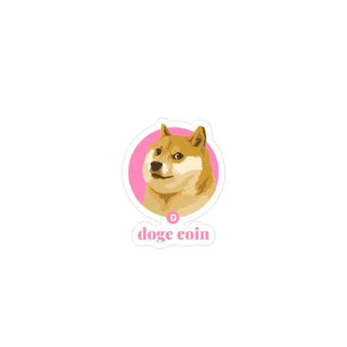 Doge Coin (pink) Sticker