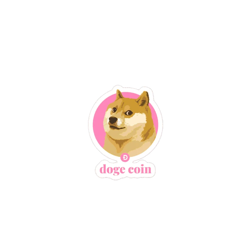 Doge Coin (pink) Sticker