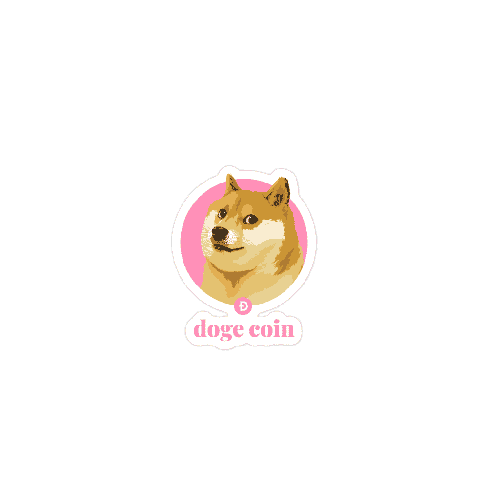 Doge Coin (Pink) Sticker