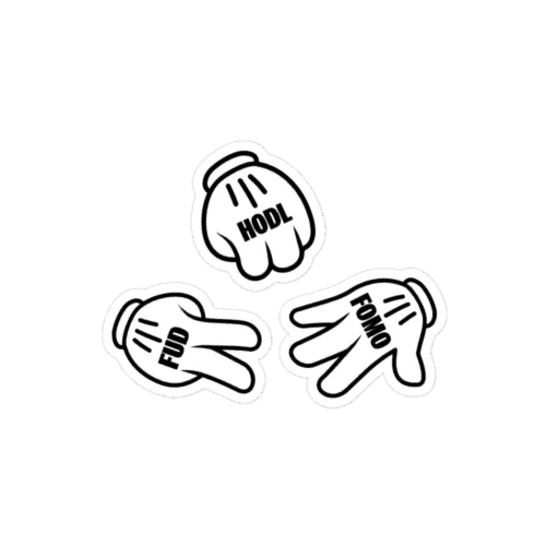 HODL, FUD, FOMO Stickers