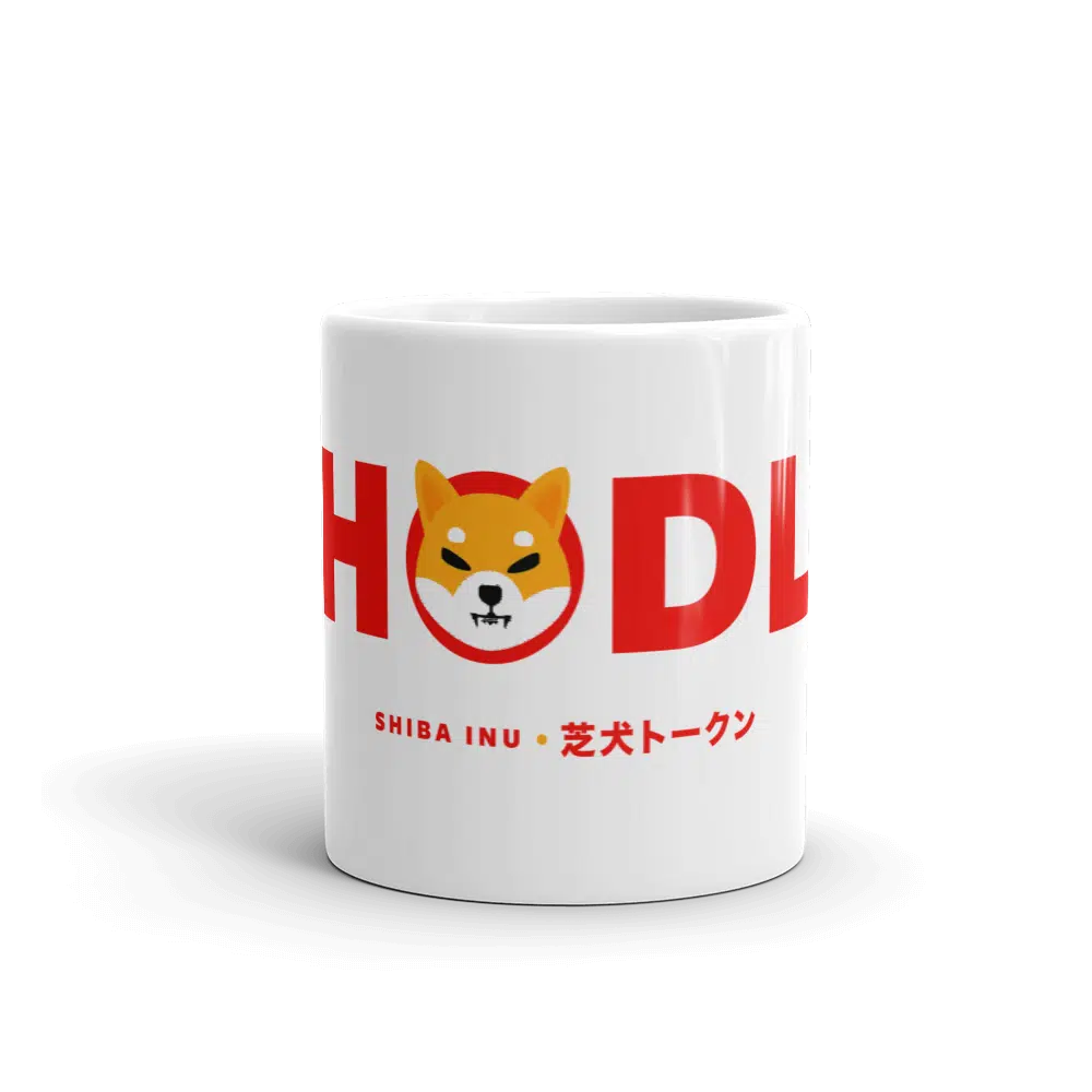 white glossy mug 11oz front view 617eed1fbde0e - HODL Shiba Inu mug