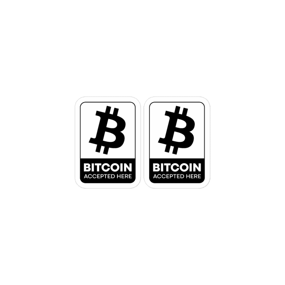 2X Bitcoin Accepted Here B&Amp;W Stickers