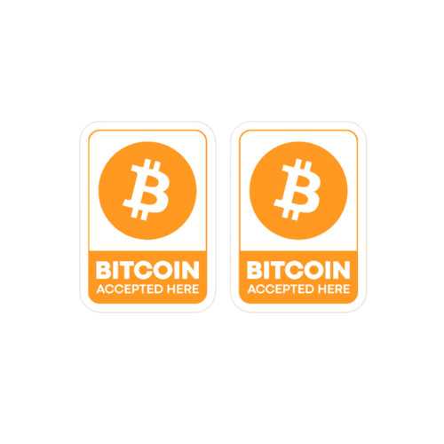 2x Bitcoin Accepted Here Stickers