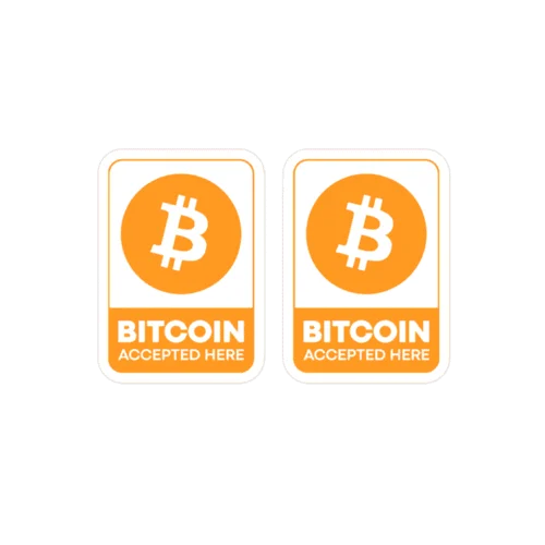 2x Bitcoin Accepted Here Stickers