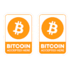 2x Bitcoin Accepted Here Stickers