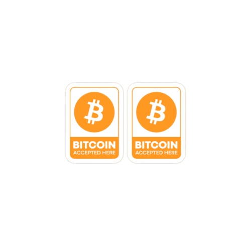 2x Bitcoin Accepted Here Stickers