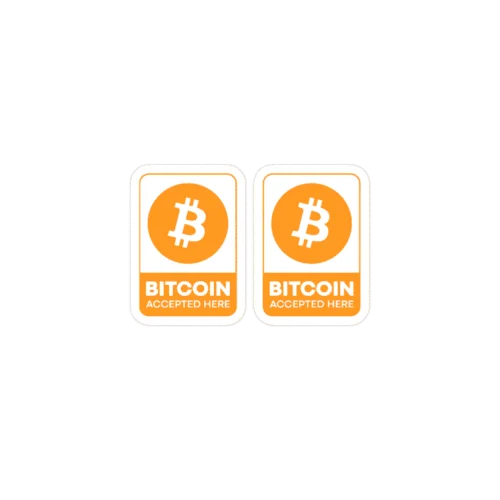 2x Bitcoin Accepted Here Stickers