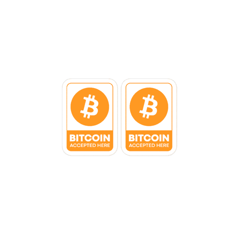 2x Bitcoin Accepted Here Stickers
