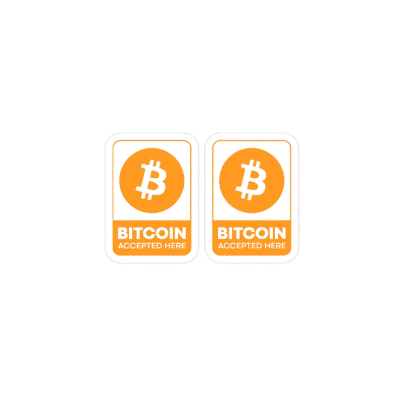 2x Bitcoin Accepted Here Stickers