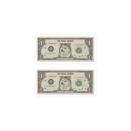 2x Dogecoin Reserve Note Stickers