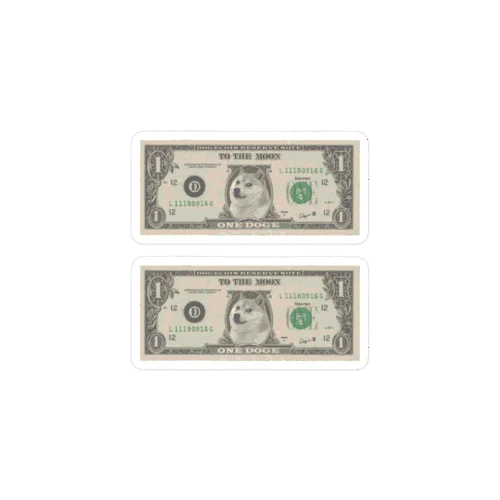 2x Dogecoin Reserve Note Stickers