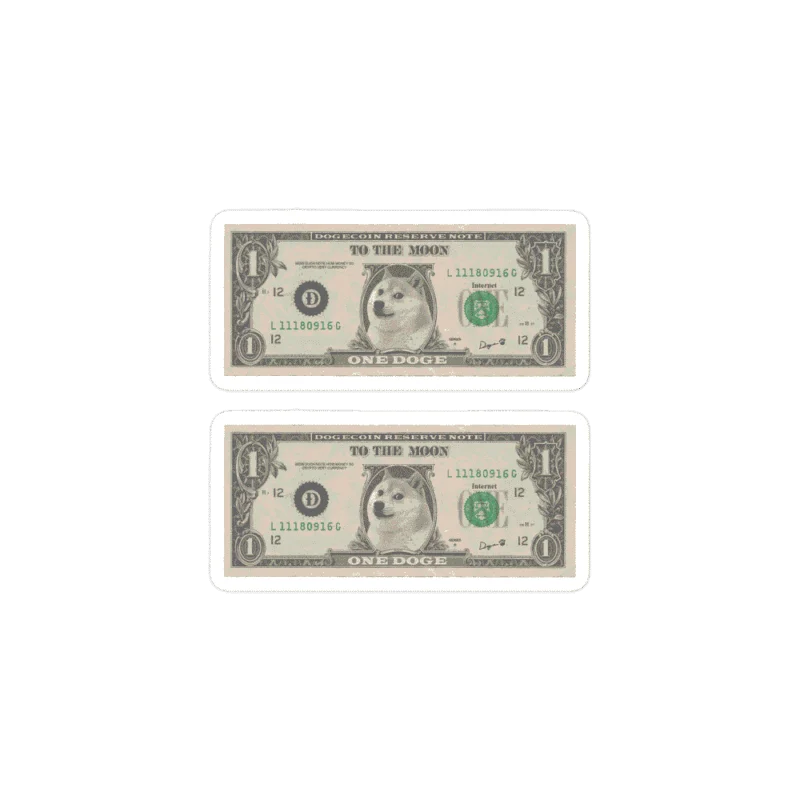 2x Dogecoin Reserve Note Stickers