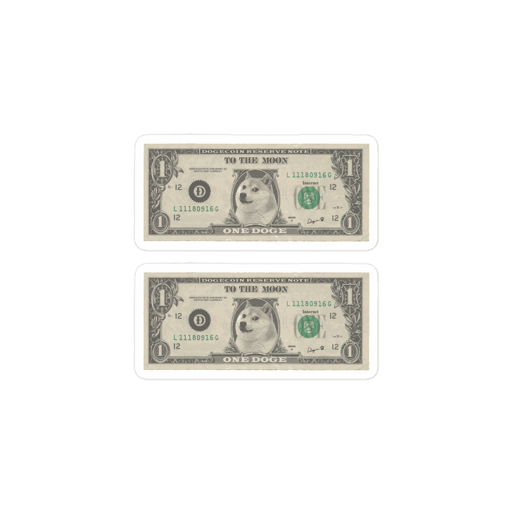 2X Dogecoin Reserve Note Stickers