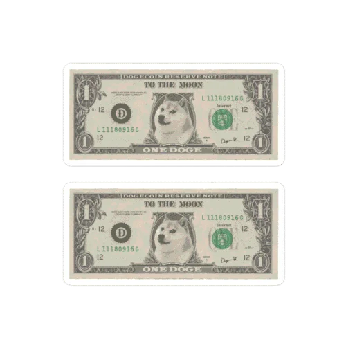 2x Dogecoin Reserve Note Stickers