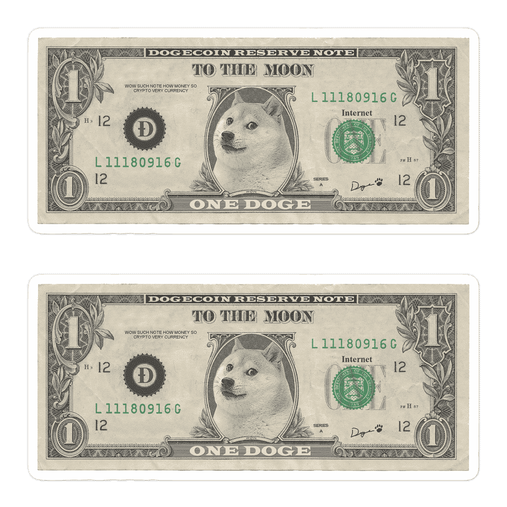 2x Dogecoin Reserve Note Stickers