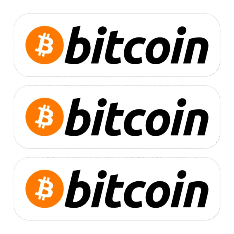 3x Bitcoin Logo Stickers