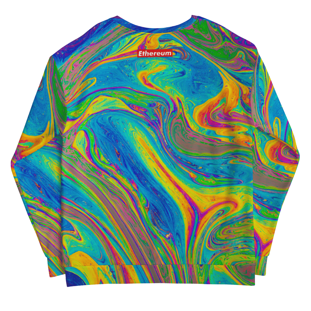all over print unisex sweatshirt white back 61a413e778045 - Ethereum x Fashion Rainbow Sweatshirt