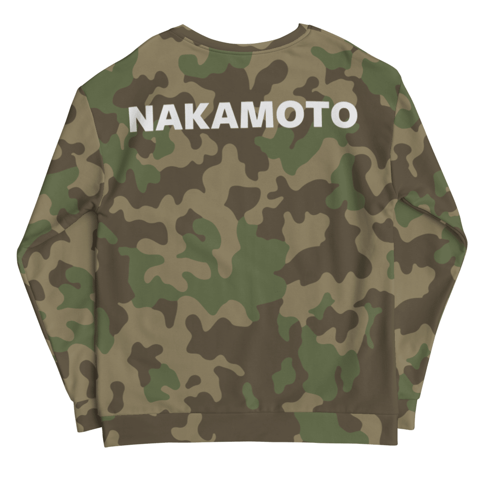 all over print unisex sweatshirt white back 61a422c86e854 - Bitcoin x Nakamoto Camouflage Sweatshirt