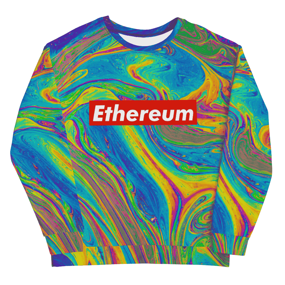 all over print unisex sweatshirt white front 61a413e777ab7 - Ethereum x Fashion Rainbow Sweatshirt