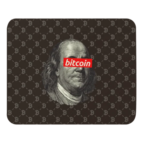 Bitcoin Fashion Benjamin Franklin Mouse Pad