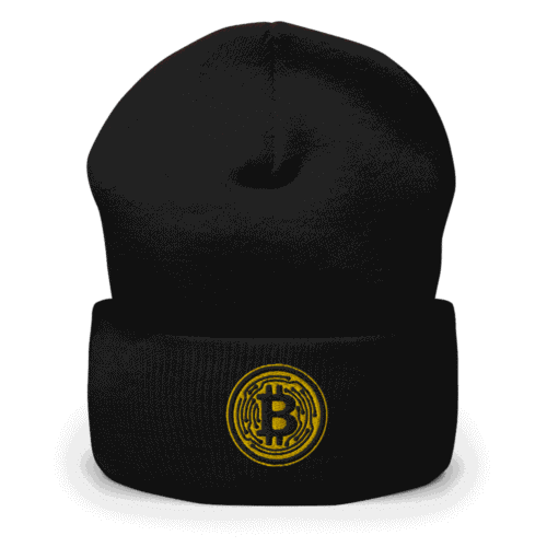 Bitcoin Yellow Circle Cuffed Beanie