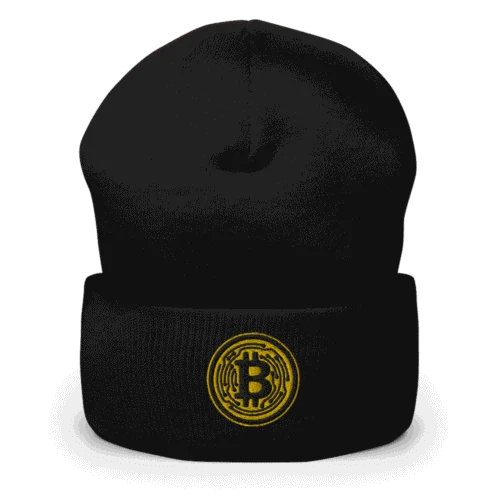 Bitcoin Yellow Circle Cuffed Beanie