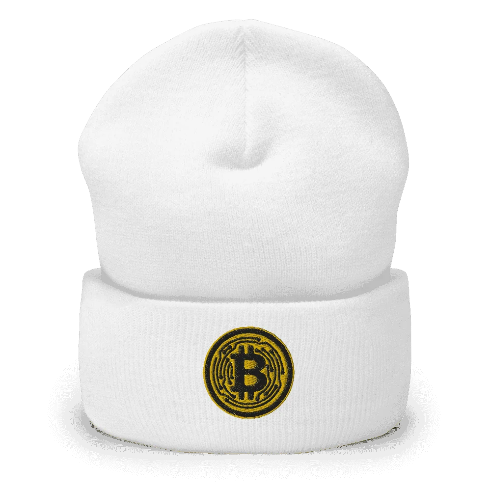 Bitcoin Yellow Circle Cuffed Beanie - Image 3