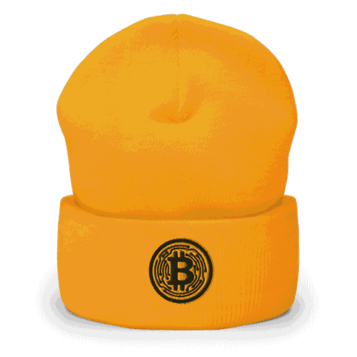 Bitcoin Yellow Circle Cuffed Beanie