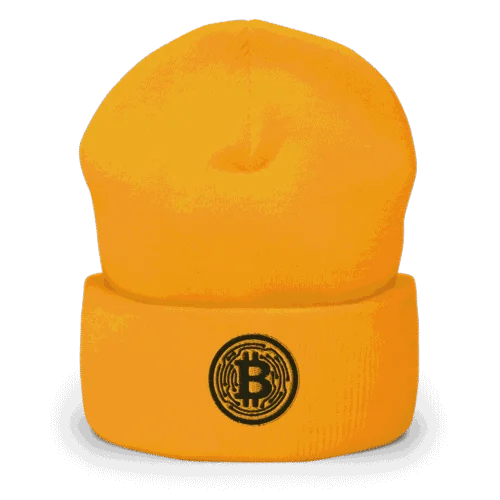 Bitcoin Yellow Circle Cuffed Beanie