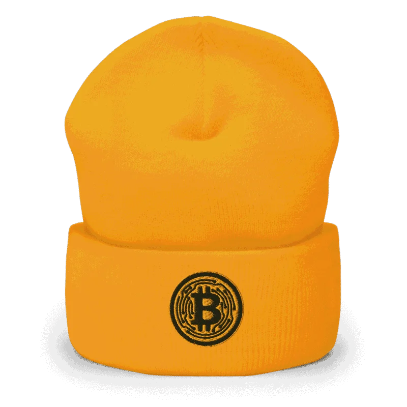 Bitcoin Yellow Circle Cuffed Beanie