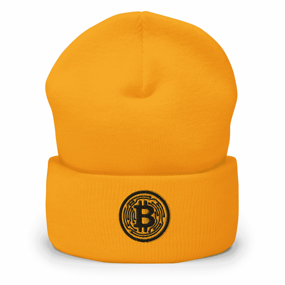 Bitcoin Yellow Circle Cuffed Beanie