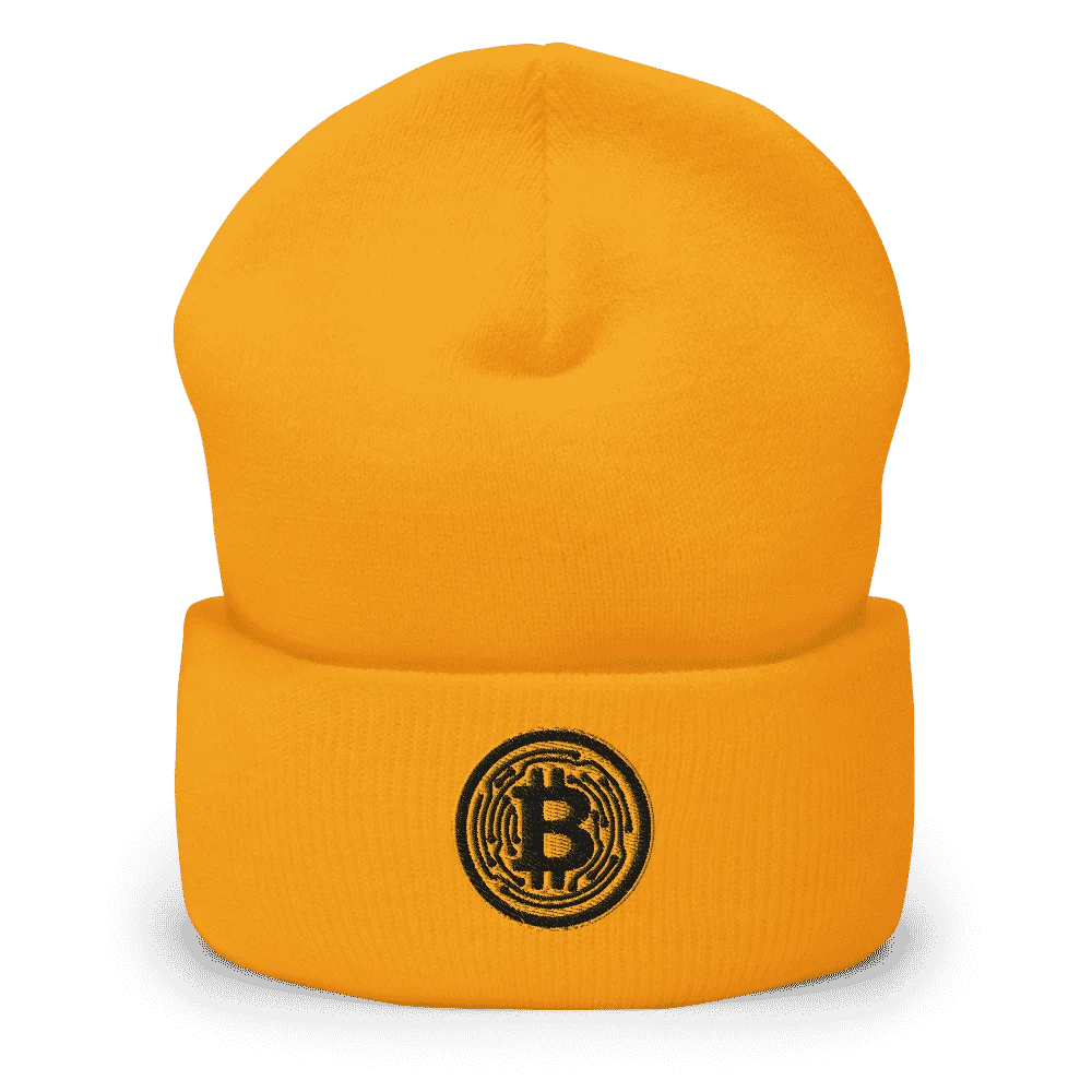 Bitcoin Yellow Circle Cuffed Beanie