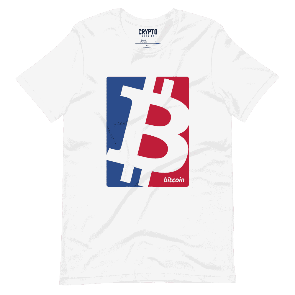 BTC Bitcoin Red & Blue Logo T-Shirt