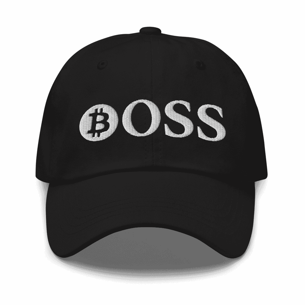 classic dad hat black front 61890a353ac46 - Boss x Bitcoin Baseball Cap