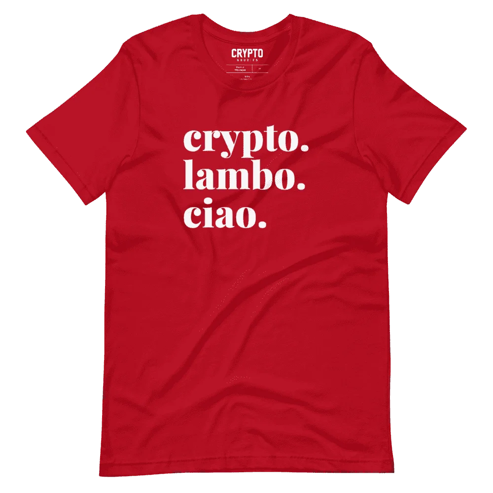 Crypto. Lambo. Ciao. DRK T-Shirt - Image 2