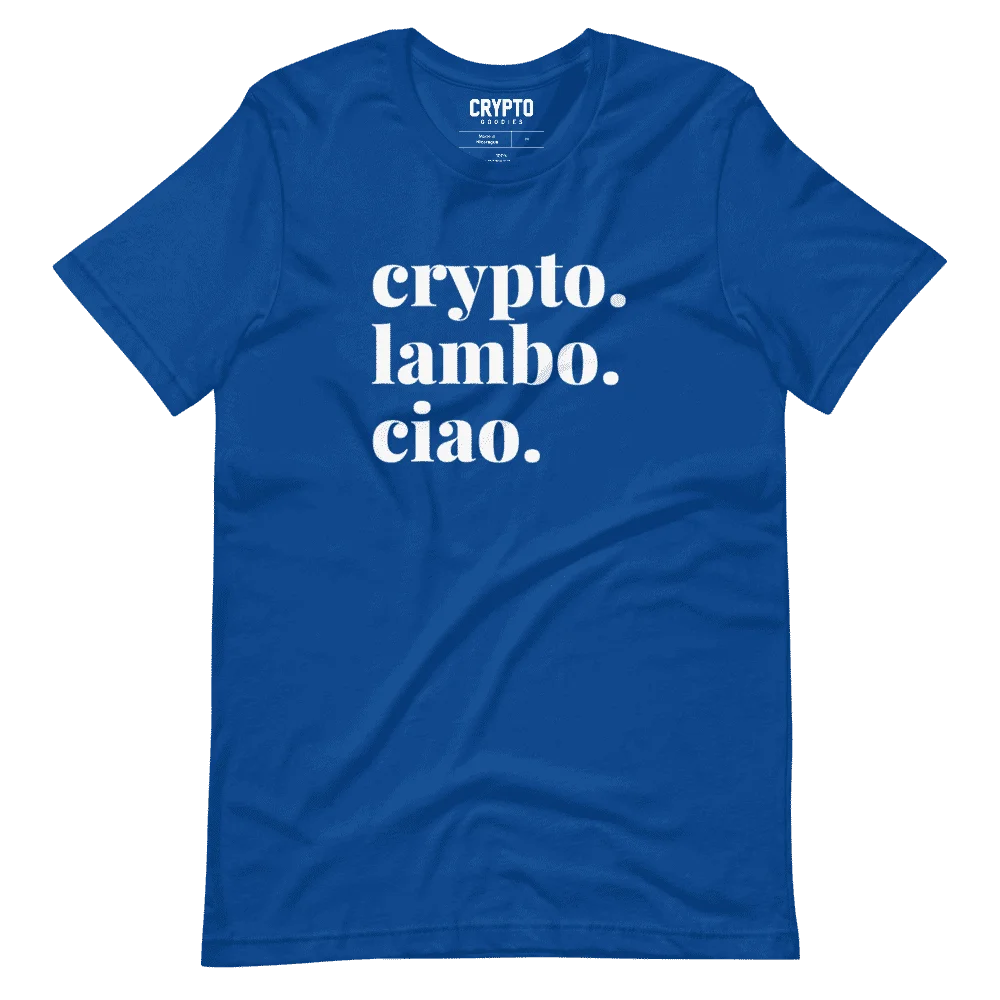 Crypto. Lambo. Ciao. DRK T-Shirt - Image 3