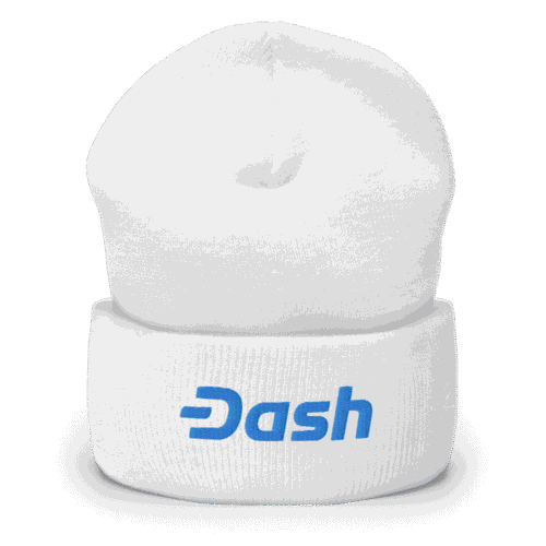 DASH White Cuffed Beanie