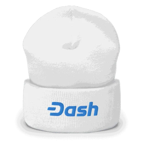 DASH White Cuffed Beanie