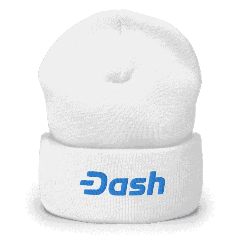 DASH White Cuffed Beanie