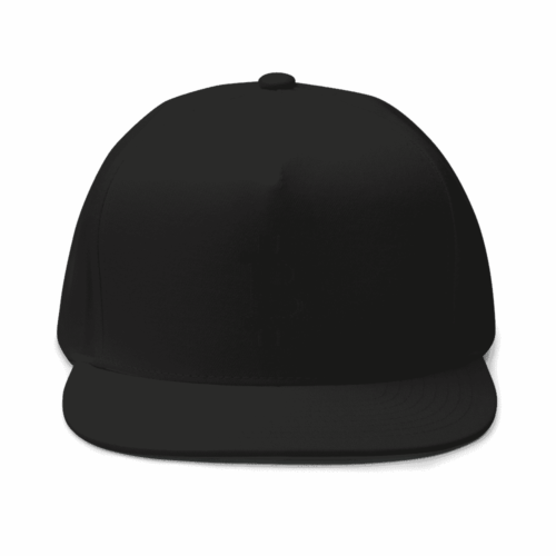 flat bill cap black front 618811eaef8f4 - Bitcoin x Black Cap