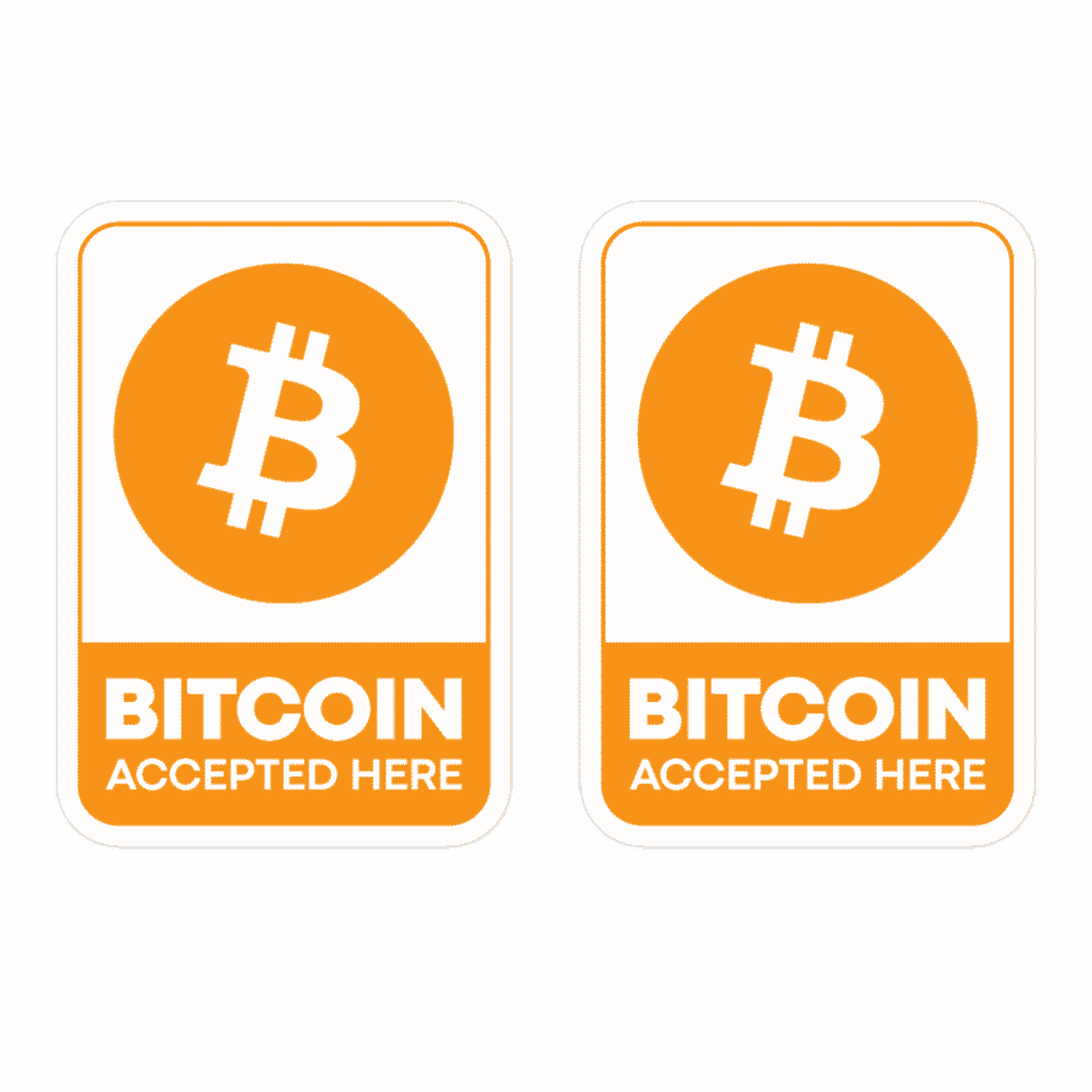 kiss cut stickers 5.5x5.5 default 6193d7f891859 - 2x Bitcoin Accepted Here Stickers
