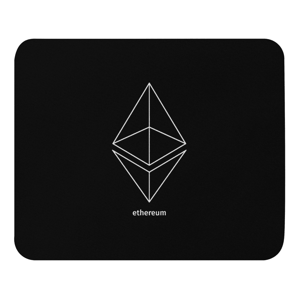 mouse pad white front 61892e478c9f3 - Ethereum Outlined Logo Mouse Pad