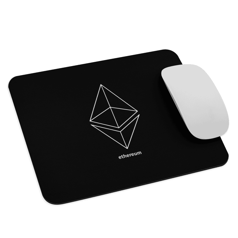 mouse pad white front 61892e478cad2 - Ethereum Outlined Logo Mouse Pad
