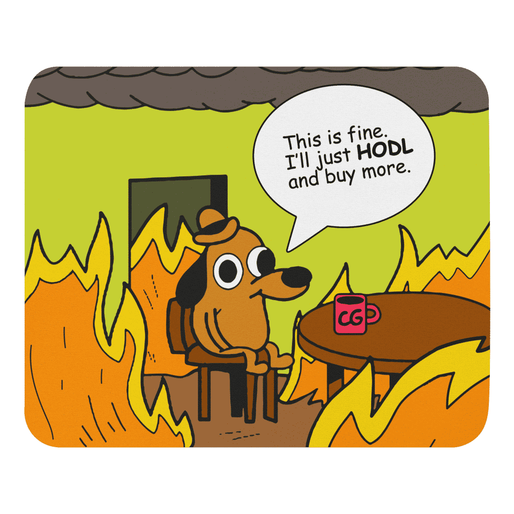 mouse pad white front 618933315c0bd - This is Fine. I'll Just HODL Mouse Pad