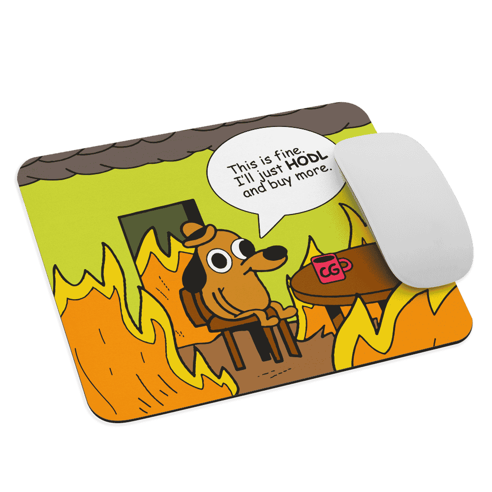 mouse pad white front 618933315c1a1 - This is Fine. I'll Just HODL Mouse Pad