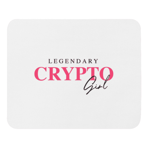 mouse pad white front 61893673b9b11 - Legendary Crypto Girl Mouse Pad